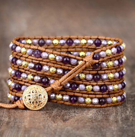 Higher Vibration Amethyst Wrap Bracelet