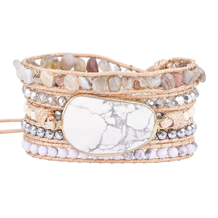 Peaceful White Howlite Wrap Bracelet