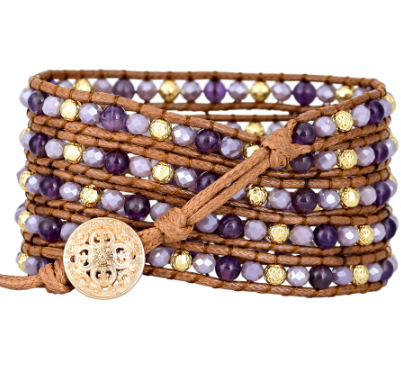 Higher Vibration Amethyst Wrap Bracelet