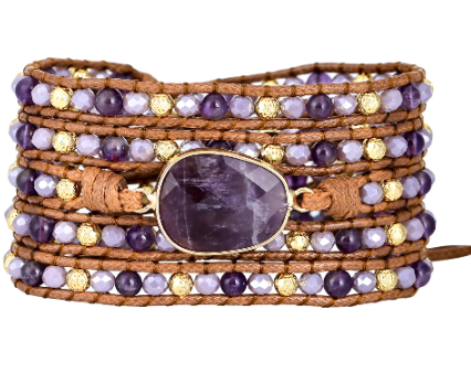 Higher Vibration Amethyst Wrap Bracelet