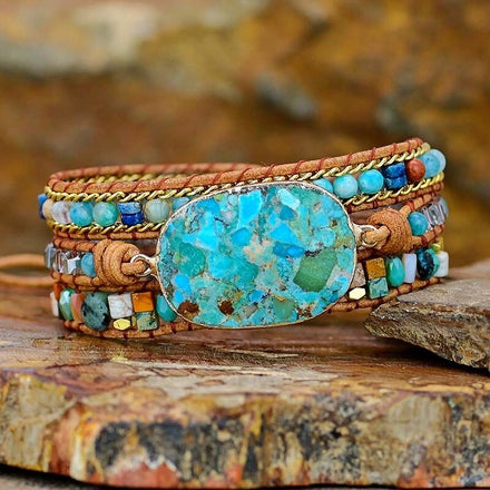 Nurturing Blue Jasper Wrap Bracelet