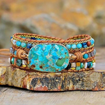 Nurturing Blue Jasper Wrap Bracelet