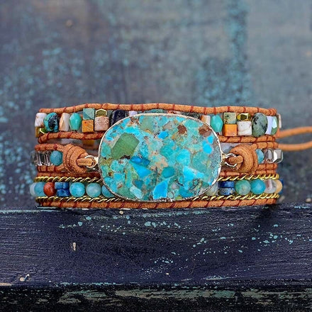 Nurturing Blue Jasper Wrap Bracelet
