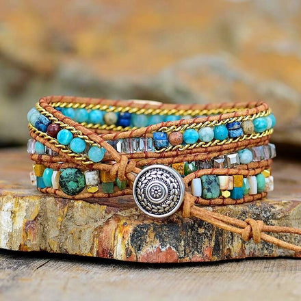 Nurturing Blue Jasper Wrap Bracelet