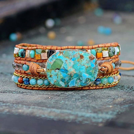 Nurturing Blue Jasper Wrap Bracelet