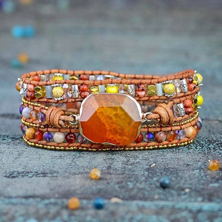 Motivation Carnelian Wrap Bracelet