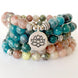 Image of Natural Blue Apatite and Jasper Lotus Mala