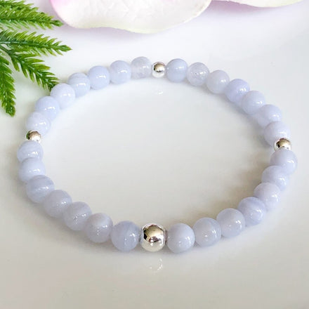 Natural Blue Lace Agate Bracelet
