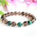 Image of Natural Smoky Quartz and Malachite Bracelet
