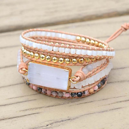 Natural Selenite Wrap Bracelet