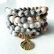 Image of Natural Zebra Jasper Seashell Mala