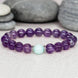 Image of Bracelet Amethyst and Blue Aventurine Bracelet bead amethyst Third Eye Transcend amazonite mala meditation stone crysal reiki crystal healing bracelet necklace yoga bracelet yoga beads