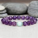 Image of Bracelet Amethyst and Blue Aventurine Bracelet bead amethyst Third Eye Transcend amazonite mala meditation stone crysal reiki crystal healing bracelet necklace yoga bracelet yoga beads