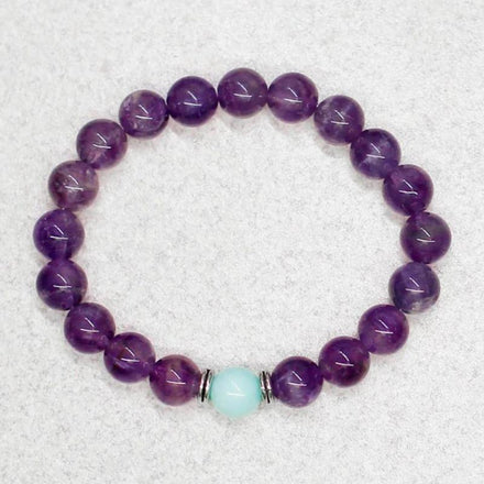 Bracelet Amethyst and Blue Aventurine Bracelet bead amethyst Third Eye Transcend amazonite mala meditation stone crysal reiki crystal healing bracelet necklace yoga bracelet yoga beads