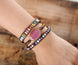 Image of Bracelet Boho Pink Agate Bracelet bead amethyst Third Eye Transcend amazonite mala meditation stone crysal reiki crystal healing bracelet necklace yoga bracelet yoga beads