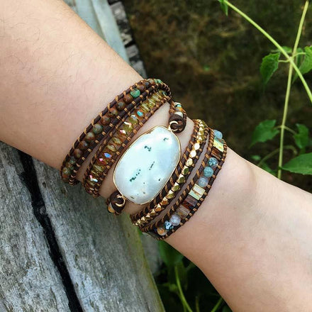 Bracelet Empower Natural Wrap Bracelet bead amethyst Third Eye Transcend amazonite mala meditation stone crysal reiki crystal healing bracelet necklace yoga bracelet yoga beads