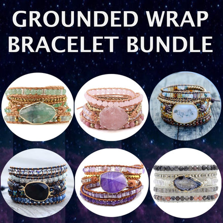 Bracelet Grounded Wrap Bracelet Bundle bead amethyst Third Eye Transcend amazonite mala meditation stone crysal reiki crystal healing bracelet necklace yoga bracelet yoga beads