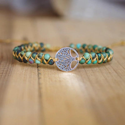 Natural African Turquoise Tree of Life Bracelet