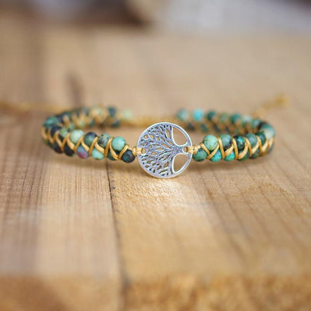 Natural African Turquoise Tree of Life Bracelet