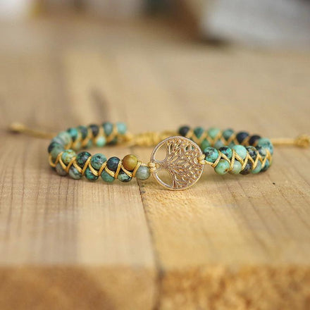 Natural African Turquoise Tree of Life Bracelet