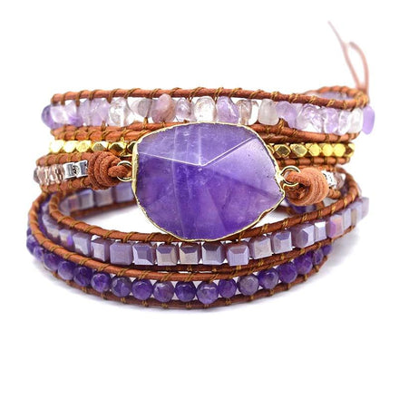 Bracelet Natural Amethyst Wrap Bracelet bead amethyst Third Eye Transcend amazonite mala meditation stone crysal reiki crystal healing bracelet necklace yoga bracelet yoga beads
