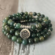 Image of Bracelet Natural Moss Agate Lotus Mala bead amethyst Third Eye Transcend amazonite mala meditation stone crysal reiki crystal healing bracelet necklace yoga bracelet yoga beads