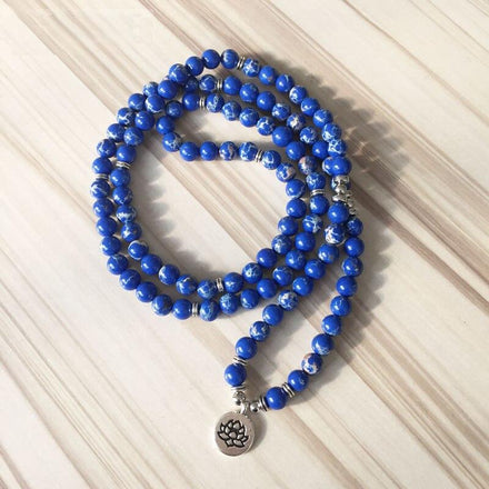 Bracelet Natural Sodalite Lotus Mala bead amethyst Third Eye Transcend amazonite mala meditation stone crysal reiki crystal healing bracelet necklace yoga bracelet yoga beads