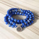 Image of Bracelet Natural Sodalite Lotus Mala bead amethyst Third Eye Transcend amazonite mala meditation stone crysal reiki crystal healing bracelet necklace yoga bracelet yoga beads