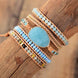 Image of Bracelet Natural Stone Crystal Leather Wrap Bracelet bead amethyst Third Eye Transcend amazonite mala meditation stone crysal reiki crystal healing bracelet necklace yoga bracelet yoga beads