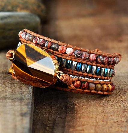 Bracelet Natural Tiger Eye Wrap Bracelet bead amethyst Third Eye Transcend amazonite mala meditation stone crysal reiki crystal healing bracelet necklace yoga bracelet yoga beads