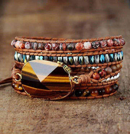 Bracelet Natural Tiger Eye Wrap Bracelet bead amethyst Third Eye Transcend amazonite mala meditation stone crysal reiki crystal healing bracelet necklace yoga bracelet yoga beads