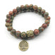Image of Natural Unakite Bracelet Set
