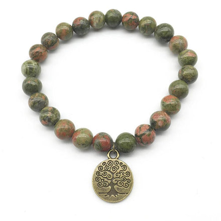 Natural Unakite Bracelet Set