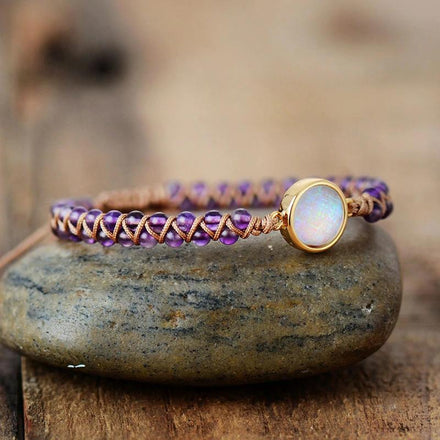 Bracelet Purple Amethyst Opal Bracelet bead amethyst Third Eye Transcend amazonite mala meditation stone crysal reiki crystal healing bracelet necklace yoga bracelet yoga beads