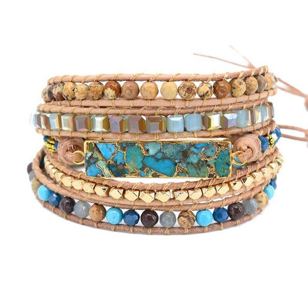 Bracelet Stillness Natural Blue Jasper Wrap bead amethyst Third Eye Transcend amazonite mala meditation stone crysal reiki crystal healing bracelet necklace yoga bracelet yoga beads