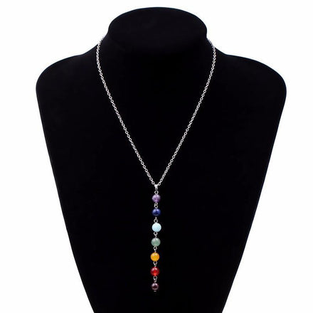 Jewelry 7 Chakra Bead Pendant Chain Necklace bead amethyst Third Eye Transcend amazonite mala meditation stone crysal reiki crystal healing bracelet necklace yoga bracelet yoga beads