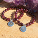 Image of Jewelry Lotus Charm Natural Garnet Bracelets Third Eye Transcend