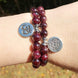 Image of Jewelry Lotus Charm Natural Garnet Bracelets Third Eye Transcend
