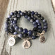 Image of Jewelry Lotus Charm Natural Sodalite Bracelets Third Eye Transcend