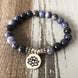 Image of Jewelry Lotus Charm Natural Sodalite Bracelets Third Eye Transcend