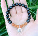 Image of Jewelry Natural Black Onyx and Rudrashka Om Bracelet Third Eye Transcend