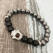 Image of Jewelry Natural Hematite and Onyx Hamsa Bracelet bead amethyst Third Eye Transcend amazonite mala meditation stone crysal reiki crystal healing bracelet necklace yoga bracelet yoga beads