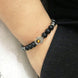Image of Jewelry Natural Hematite and Onyx Hamsa Bracelet Third Eye Transcend