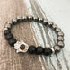 Image of Jewelry Natural Hematite and Onyx Hamsa Bracelet Third Eye Transcend