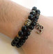 Image of Jewelry Natural Matte Black Onyx Om Bracelet Set bead amethyst Third Eye Transcend amazonite mala meditation stone crysal reiki crystal healing bracelet necklace yoga bracelet yoga beads