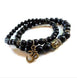 Image of Jewelry Natural Matte Black Onyx Om Bracelet Set bead amethyst Third Eye Transcend amazonite mala meditation stone crysal reiki crystal healing bracelet necklace yoga bracelet yoga beads