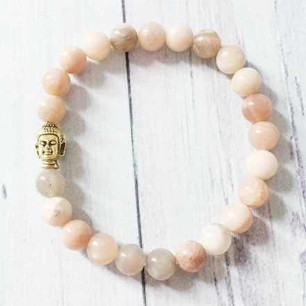 Jewelry Natural Sunstone Buddha Bracelet Third Eye Transcend