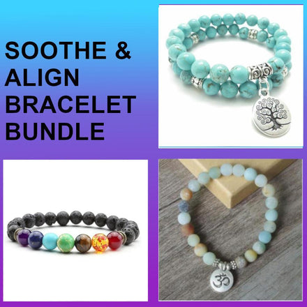 Jewelry Soothe & Align Bracelet Bundle bead amethyst Third Eye Transcend amazonite mala meditation stone crysal reiki crystal healing bracelet necklace yoga bracelet yoga beads