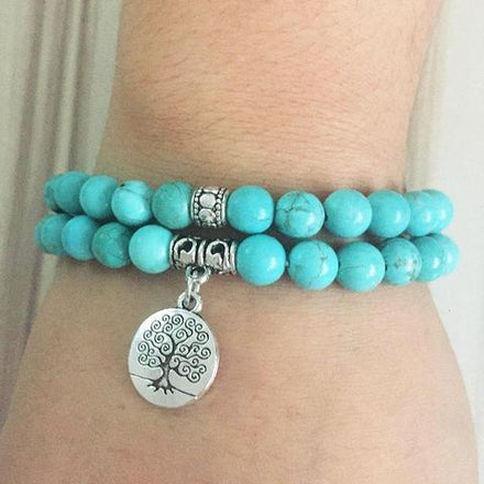 Jewelry Turquoise Tree of Life Bracelets bead amethyst Third Eye Transcend amazonite mala meditation stone crysal reiki crystal healing bracelet necklace yoga bracelet yoga beads