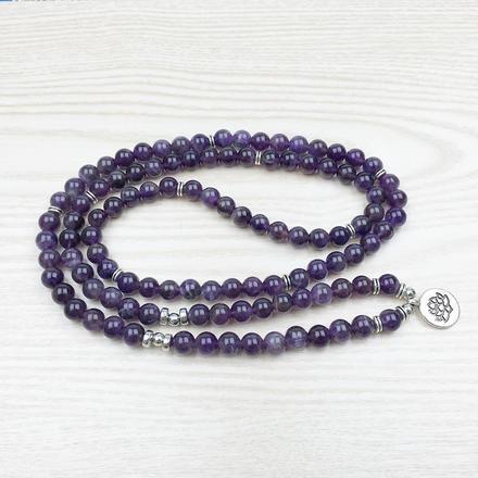 Mala Amethyst Grounding Bundle bead amethyst Third Eye Transcend amazonite mala meditation stone crysal reiki crystal healing bracelet necklace yoga bracelet yoga beads